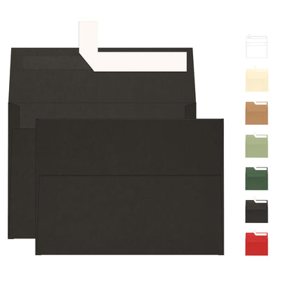 A7 Black Envelopes 100 Pack, Goefun Self Seal Printable Envelopes for Invitation, 5x7 Greeting Cards, Graduation, Birthday, 5.25 x 7.25 in, 120GSM