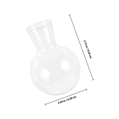 Veemoon Glass Flower Vase with Wooden Stand, High Borosilicate Glass Hydroponic Plant Terrarium for Indoor Home Décor and Tabletop Gardening