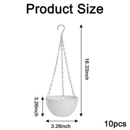 AKAZA 10 Pieces 6 Inch Hanging Planters,Mini Succulent Planter Pots with Hanging Chain and Indoor Plants Perfect for Balcony, Patio,Garden.