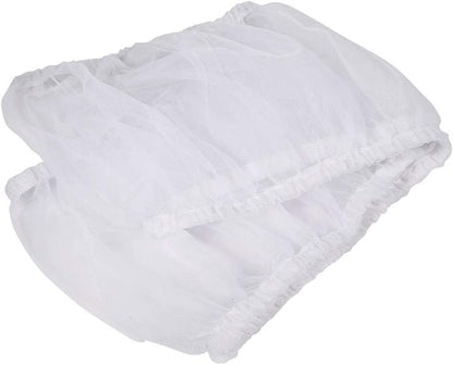 Hakeeta Bird Cage Skirt, Mesh Bird Seed Catcher, Birds Cage Airy Net Cover, Soft Nylon Ventilated Skirt Traps Cage Basket Seed Guard Parrot with Adjustable Drawstring.(Large Size-XL(White)