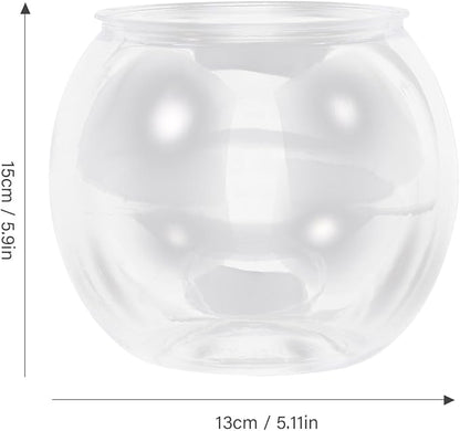 Lurrose Tabletop Fish Tank Plastic Fish Tank Globe Fbowl Clear Feeding Container