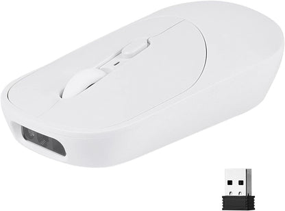 New Wireless Mouse Barcode Scanner, 2-in-1 Design 2D Handheld Barcode Scanner with Wireless Mouse Functions for POS System,Store,Supermarket, Warehouse.(White)
