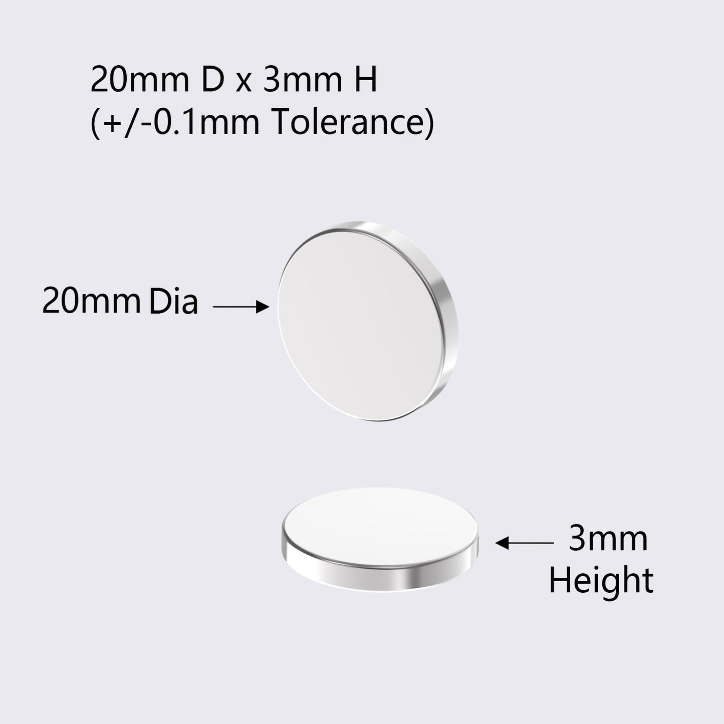 AplysiaTech 20x3mm N52 Rare Earth Magnets, Strong Refrigerator Magnets 20PCS, Heavy Duty Round Fridge Magnet, Multi-Use Premium Neodymium Magnet for Whiteboard, Billboard, Kitchen, Office and School