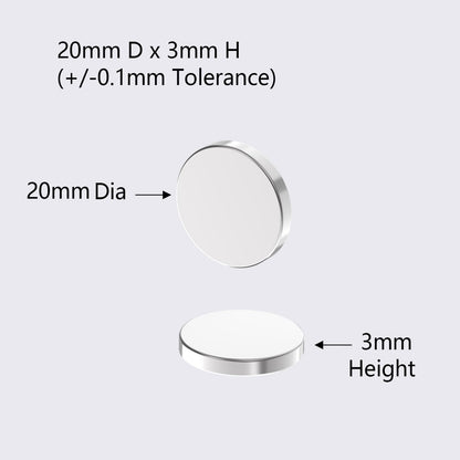 AplysiaTech 20x3mm N52 Rare Earth Magnets, Strong Refrigerator Magnets 20PCS, Heavy Duty Round Fridge Magnet, Multi-Use Premium Neodymium Magnet for Whiteboard, Billboard, Kitchen, Office and School