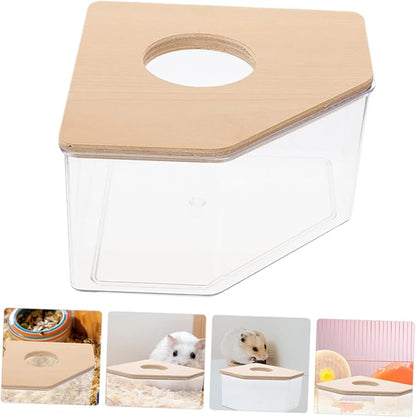 Happyyami Hamster Bath Box for Chinchilla Dust Bath Guinea Pig Accessories Large Small Pet Supplies