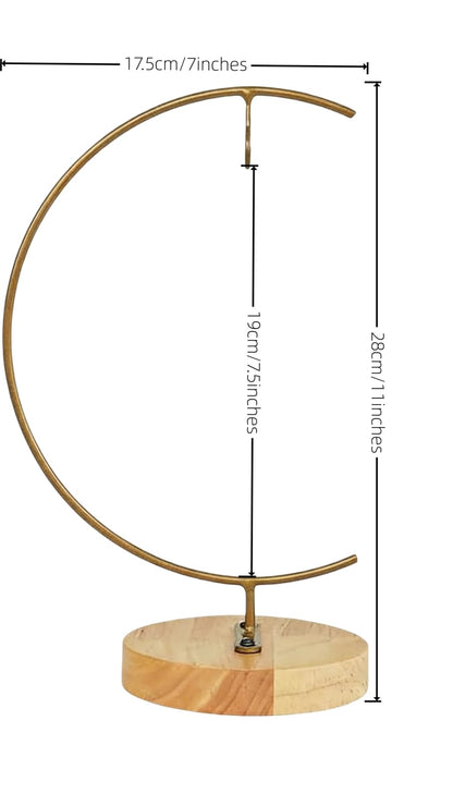 Aylbcz Gold Ornament Display Stand, 11" Large Iron Pothook Holder for Hanging Glass Globe Terrarium, Air Plants, Witch Ball & Sun Catchers, Elegant Metal Hanging Rack for Christmas & Wedding Decor
