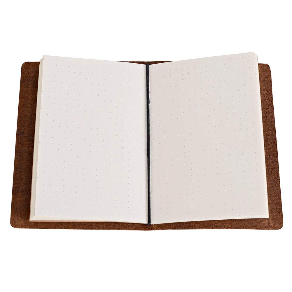 newestor Pocket Travelers Notebook, Refillable Leather Travel Journal for Men & Women, Notebook Cover for Field Notes, Moleskine Small 3.5 x 5.5 Inches, Brown