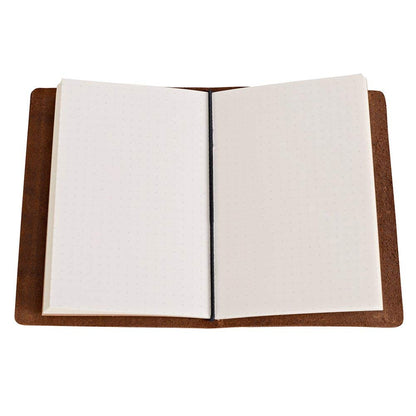 newestor Pocket Travelers Notebook, Refillable Leather Travel Journal for Men & Women, Notebook Cover for Field Notes, Moleskine Small 3.5 x 5.5 Inches, Brown