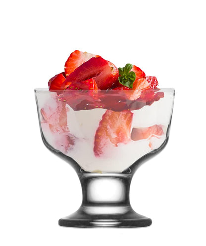 Vikko Dessert Bowls, 7 Ounce Ice Cream Sundae Bowls, Set of 12 Footed Dessert Cup For Ices, Pudding, Fruit, and More, Dishwasher Safe