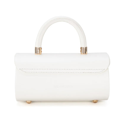 Milan Chiva Small Purses for Women Designer Mini Top Handle Purse Cute Handbags Barrel Shape Purse MC-400WT