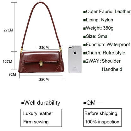 Small Clutch Shoulder Bag for Women Leather Mini Tote Handbag Purse with Buckle Closure (coffee)