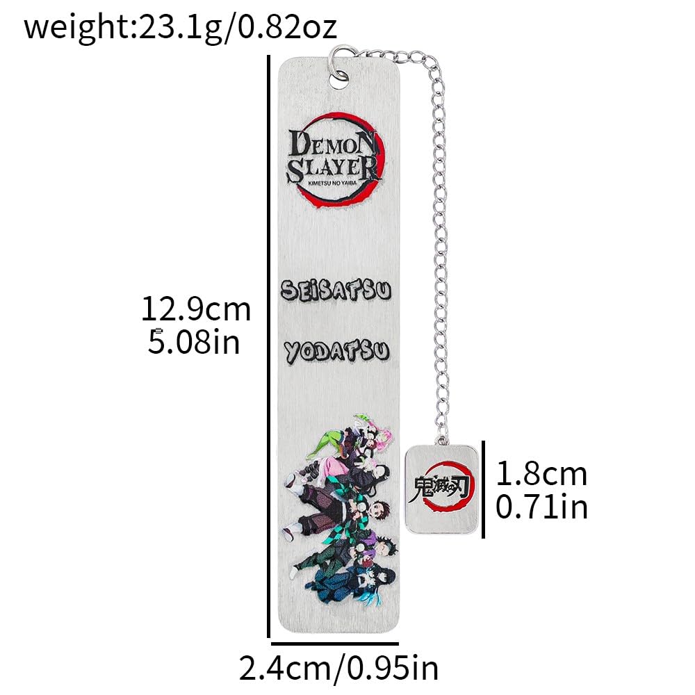 Demon Kamado Bookmark Page Mark, Anime Tanjiron Zenitsu Giyuu Kyoujurou Figure Hollowed-Out Metal Book Mark Reading Tool, Stationery Gifts for Reading Lovers Bookworm (4pcs)