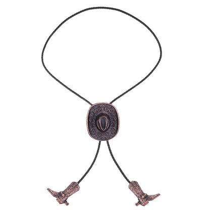HUABOLA CALYN Western 3D Cowboy Hat bolo tie- Fashion Vintage Cowboy Knight Boots Bolo ties for Men