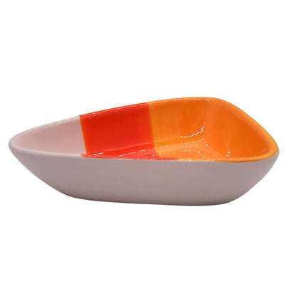 Wowser Candy Corn Dish for Harvest Home Decor, Ceramic Halloween Candy Holder, 7 Inches