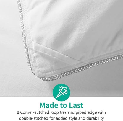 APSMILE Oversized King Size Heavyweight Down Feather Fibers Comforter for Winter Weather/Sleeper - Ultra-Soft High Fill-Power Hotel Collection Comforter, Fluffy Thicker Duvet Insert(120x98, White)