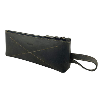 Hide & Drink, Carry-On Toiletry Bag, Pen and Pencil Case, Cable Organizer, Storage for Utensils, Travel Essentials, Full Grain Leather, Handmade, Dark Jade