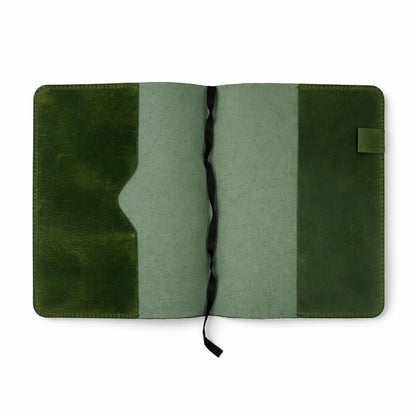 TheAntiq Premium Leather Journal Cover A5 – Handmade Refillable Notebook Cover Sleeve with Pen Holder for Writing, Travel & Business Use 5.75 x 8.25 (Green)