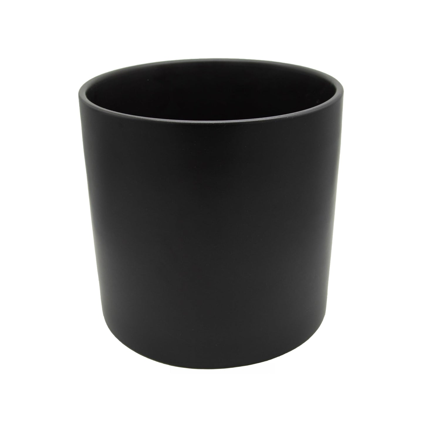 WGVI Black Ceramic Cylinder Vase Width 7" Height 6.75", Flower Arrangements, Candle Holder, Terrarium Planter Pot, Storage Container Organizer, Pen Brush Holder, 6 Pieces