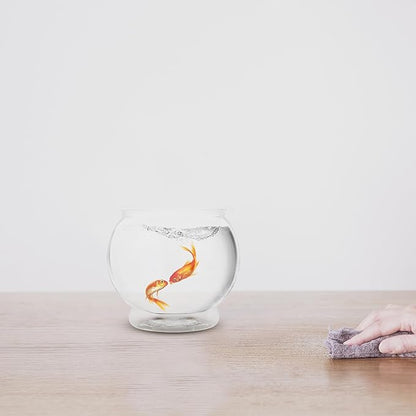 POPETPOP 7 Inch Plastic Fish Bowl: Shatterproof Clear Round Aquarium, Desktop Terrarium Centerpiece Vase for Wedding Party, Candy, Home Decor