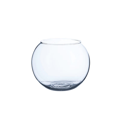 WGVi Clear Glass Tea Light Votive Candle Holder, Width 3", Height 2.5", Small Globe Bubble Bowl Round Vase, Tabletop Décor Container Terrarium, 1 Piece