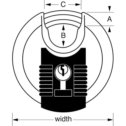 MASTER LOCK Heavy Duty Disc Padlock [Combination] [Stainless Steel] [Outdoor] M40EURDNUM - Best Used for Storage Units, Sheds, Garages, Trailers and More