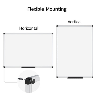 VIZ-PRO Dry Erase Board/Non-Magnetic Whiteboard, 48 x 36 Inches, Wall Mounted Board for School Office and Home