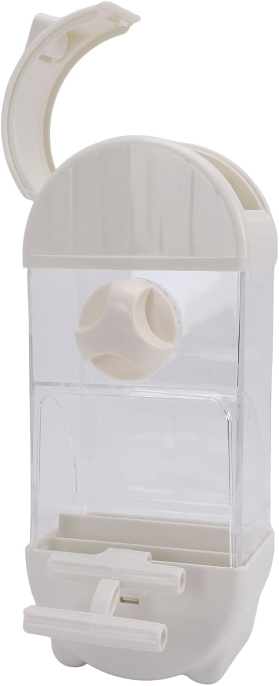 Focket Bird Feeder, 800ml Transparent No Mess Feeding Semi Enclosed Easy Top Fill Bird Feeding Box, Anti Scatter Tray with Hanging Design for Parakeets Cockatiels