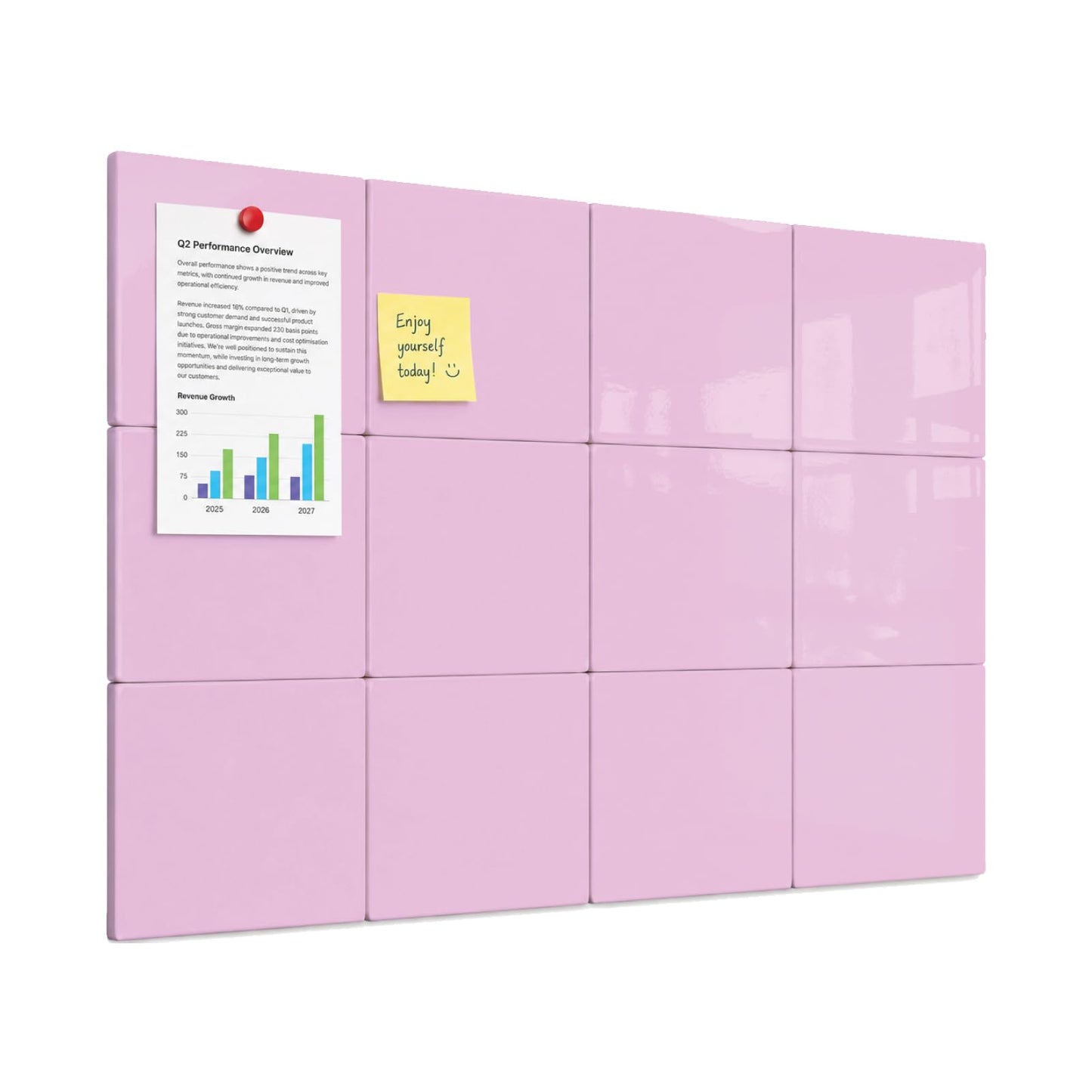 Comix Magnetic Board, 12 Pack Magnetic Whiteboard for wall, 11.8 x 11.8 Inches Dry Erase Board for Kids, Students, White Board Dry Erase Set for Fridge, Office and Home, Pink
