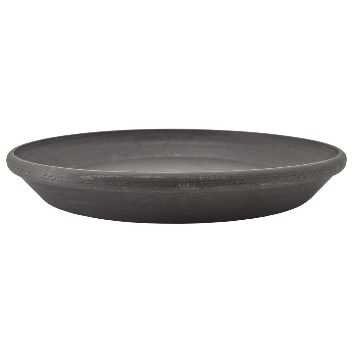 PSW Pot Collection AP30DC 12-inch Plastic/Stone/Wood Composite Plant Saucer Drip Tray – No Drainage Hole (Drillable), Indoor/Outer Water Tray, Dark Charcoal