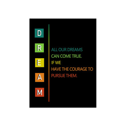 YSPCSUN Inspirational Wall Decor Dream Quote Canvas Prints Framed Motivational Posters For Bedroom Living Room Home Office Daily Affirmations Courage To Pursue Success Artwork 24x18 Inch Poster