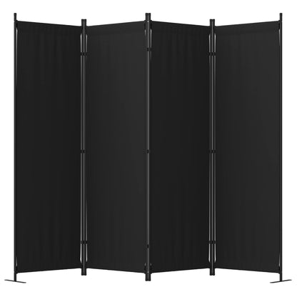 Room Divider, 4 Panel Folding Privacy Screen, 88” Portable Separating with 3 Metal Feet, Partition Room Dividers, Lightweight Freestanding Wall Divider Screen for Office Bedroom Hospital(Black)