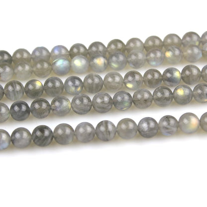 MJDCB Natural Round Stone Beads 4mm Labradorite Loose Gemstone Beads for Jewelry Making Bracelet Necklace 85pcs