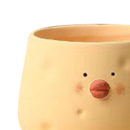 TOPINCN Yellow Chicken Planter Ceramic Cute Flower Pot Cartoon Chick Planter Pot for Indoor Outdoor Home Garden Decoration (Bowl Shape)