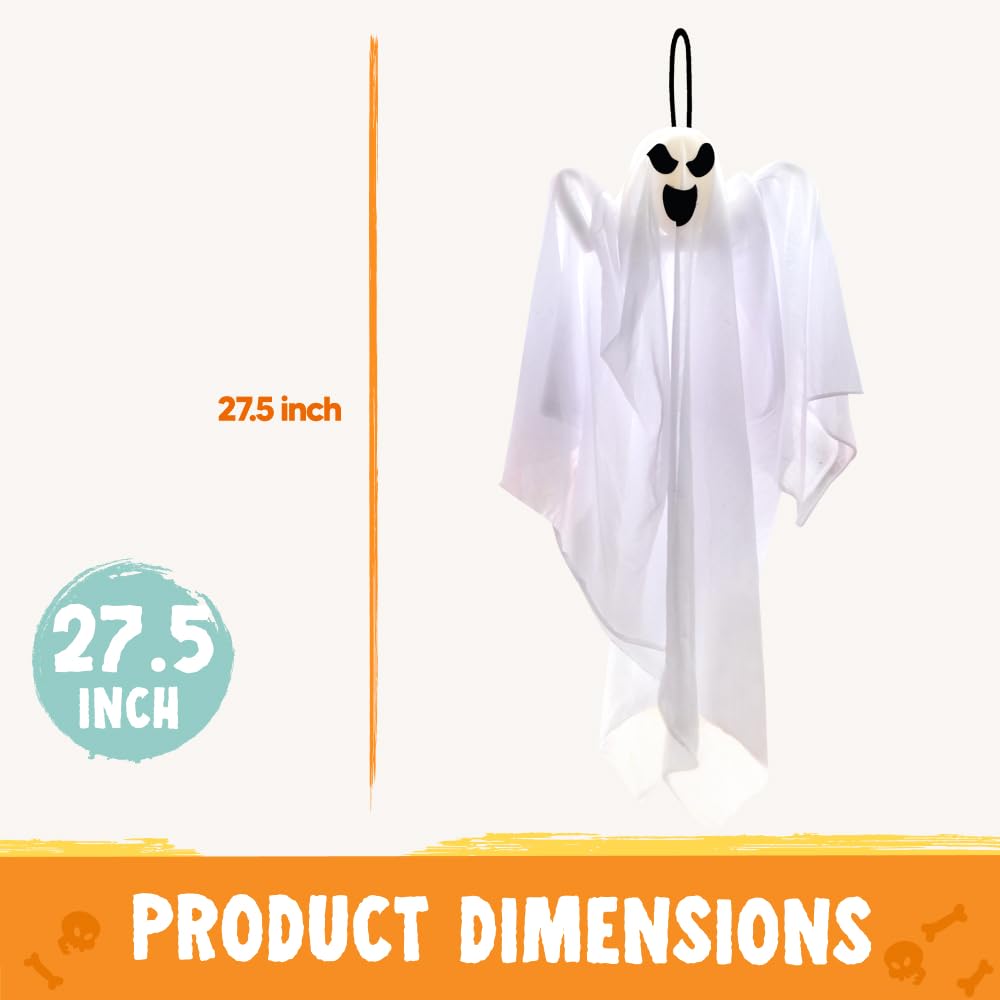 JOYIN 3 PCS Halloween Party Decorations 27.5" Hanging Ghosts, Cute Flying Ghosts for Front Yard Patio Lawn Garden Party Décor and Holiday Decorations