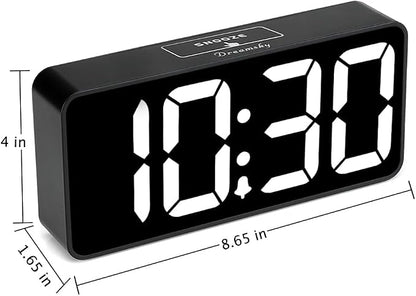 DreamSky Large Digital Alarm Clock Big Number for Seniors/Visually Impaired | 9 Inches Electric Clocks for Bedroom, Jumbo Display Fully Dimmable Brightness, USB Ports, Adjustable Alarm Volume