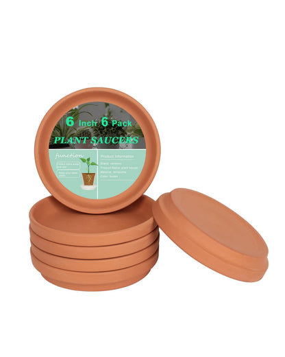 vensovo 6 Inch Terracotta Plant Saucer Pots Tray - 6 Pcs Round Planter Saucers for Indoor & Outdoor Plants, Small Clay Trays Perfect for 5 Inch 5.5 Inch 6 Inch Flower Pot