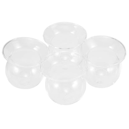 Ipetboom 4pcs Glass Flower Vase Set, Hydroponic Plant Container, Modern Minimalist Table Centerpiece Terrarium Holders for Home Décor and Small Green Plants