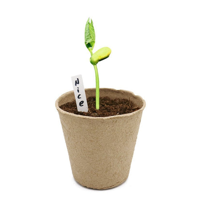 KINGLAKE 100 Pcs 3 Inch Peat Pots, Seeds Starter, Transplant Seedlings With 100 Pcs White Plastic Plant Labels