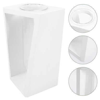 BESPORTBLE Hydroponic Plant Vase with White Wooden Rack, Glass Test Tube Propagation Station for Indoor Wall Garden, Small Terrarium Kit for Home and Office Décor