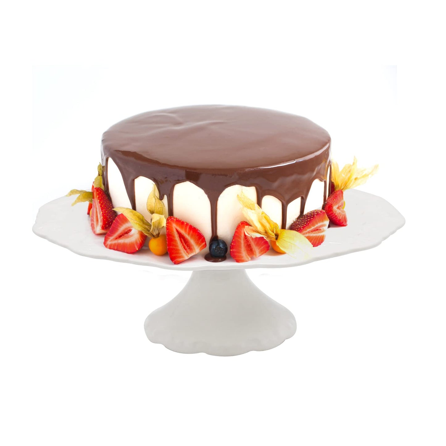 Vkinman 10 Inch Porcelain Round Cake Stand, Dessert Stand, Cake Stand for Party, Home Decorating Stand