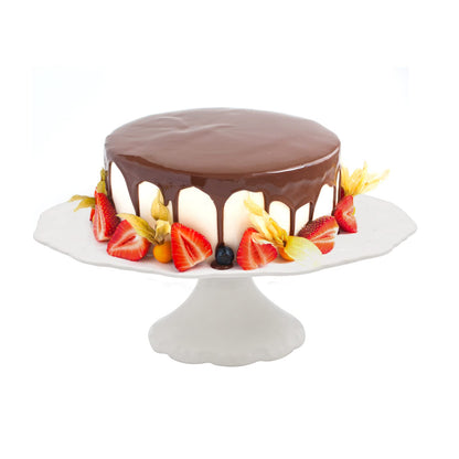 Vkinman 10 Inch Porcelain Round Cake Stand, Dessert Stand, Cake Stand for Party, Home Decorating Stand