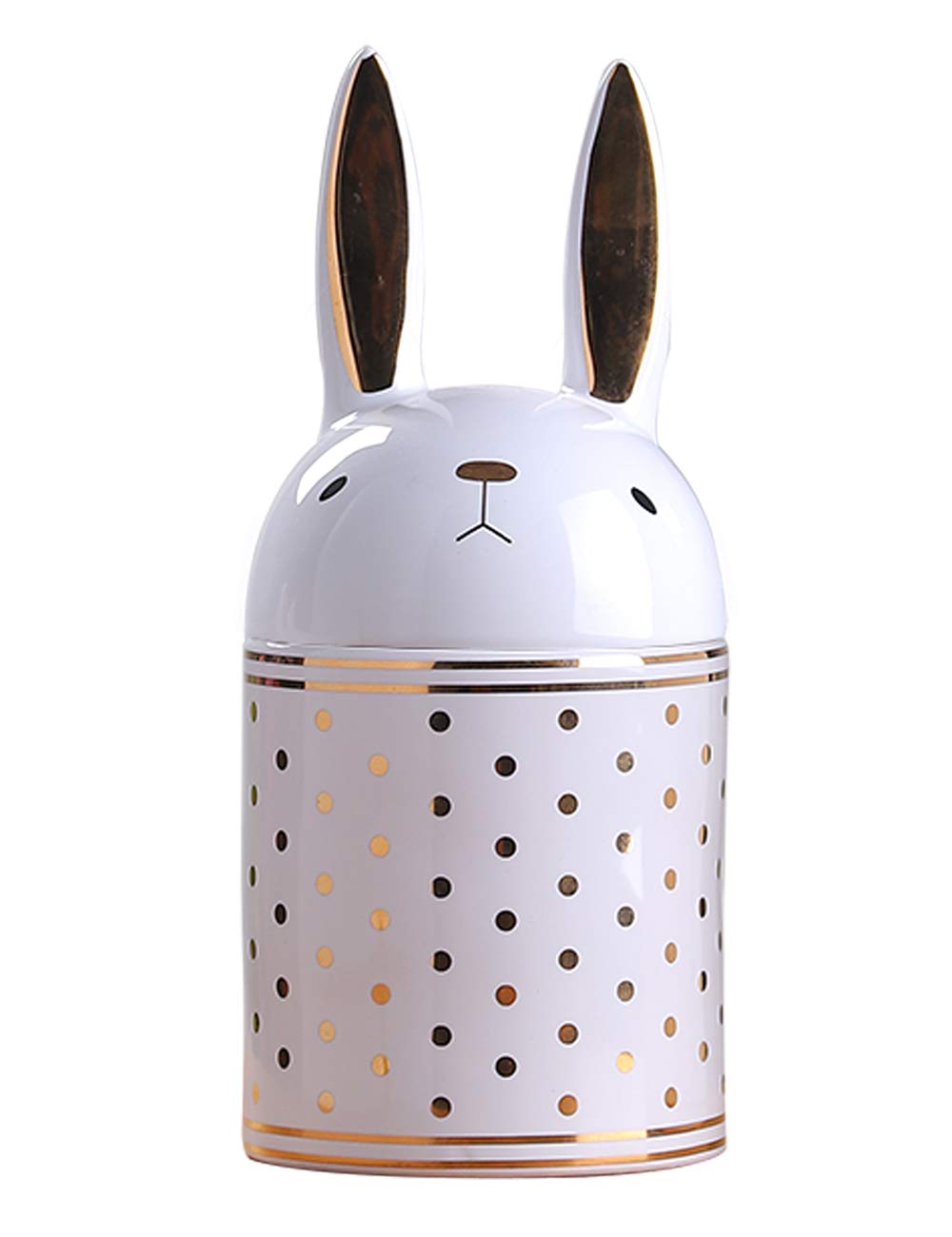 HAUCOZE Rabbit Cookie Jar Decorative Candy Jar with Lid Modern Kitchen Decor Canister Ceramic Gift 8.1 Inch