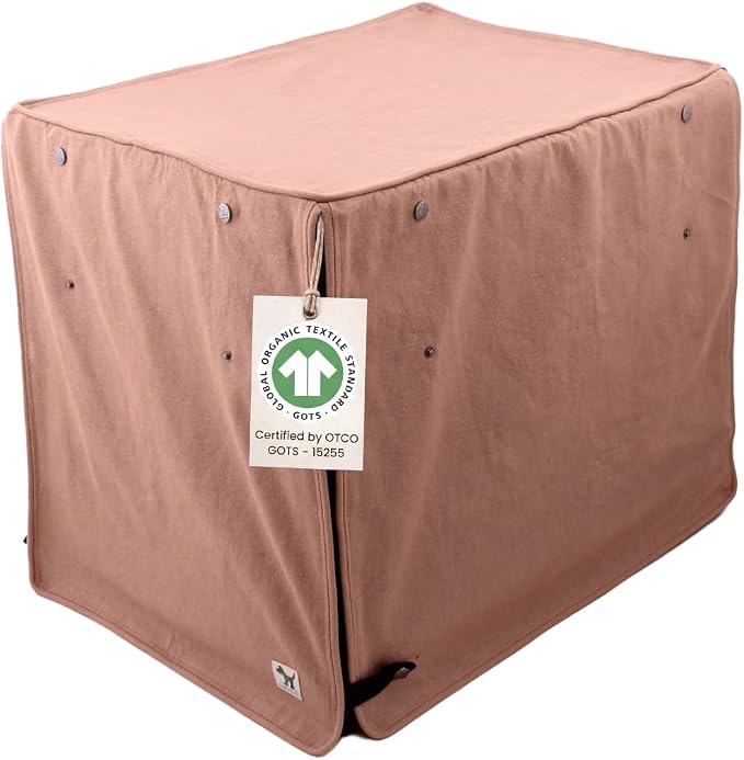 Molly Mutt Kyoto Dog Crate Cover, GOTS-Certified 100% Organic Cotton Canvas Cover for Dog or Puppy Kennel and Cage, Washable, Free of Harmful Chemicals, Huge, Fits 36"x23"x25" Crate