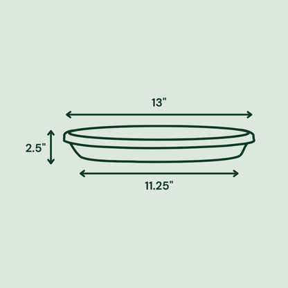 Bloem Terra Pot Round Drain Saucer: 14" - Charcoal - Matte Finish, Durable Resin, Ribbed Bottom, for Indoor and Outdoor Use, Gardening, Planter Not Included