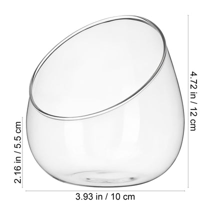 DOITOOL Clear Slant Cut Bowl Glass Vase, Glass Terrarium Candy Dish Fish Bowl Vase Fruit Jar Air Plant Holder for Succulents, Cacti, Moss, Terrariums, Flower Centerpiece, Height: 4.7", Base: 4"