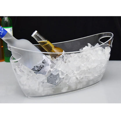 OUKEYI Ice Buckets for Parties, 5.5 Liter Large Clear Acrylic Food Grade Ice Bucket, Mimosa Bar Supplies Beverage Tub for Champagne Beer Sparkling Wine Cocktails, 16.9, Transparent, OUKEYI-100894