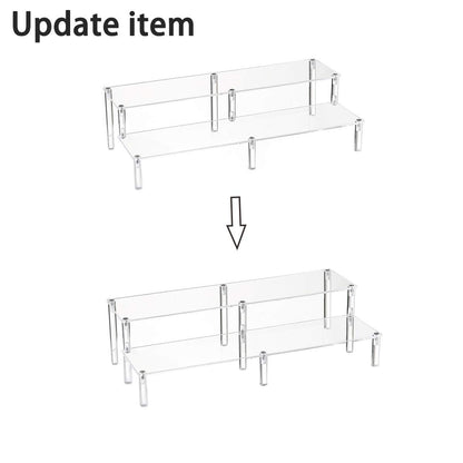 BYCY 2 Tier Clear Acrylic Display Stand Cupcakes Holder, Dessert Display Riser for Great Event, Birthday Party, Wedding Party ( 1 Pack - 16" X 6.9" X 4.25" )