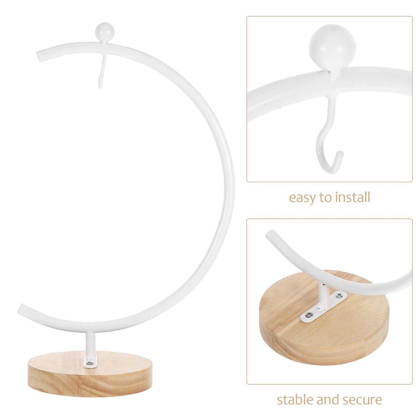 SHINEOFI Ornament Display Stand with Base Iron Hook Rack for Hanging Glass Vase Holder Terrarium Air Plant Holder Stylish Home Decor for Wedding and Office