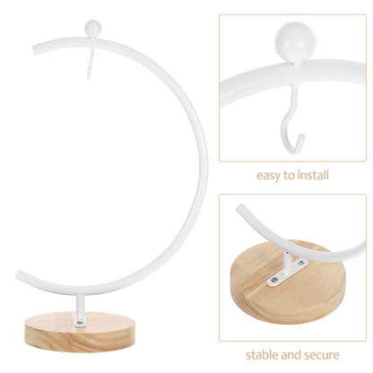 SHINEOFI Ornament Display Stand with Base Iron Hook Rack for Hanging Glass Vase Holder Terrarium Air Plant Holder Stylish Home Decor for Wedding and Office