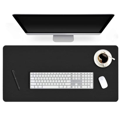 24 X 60 Inch XL Desk Mat Desktop Protector Non-Slip PU Leather Desk Pad Blotter Laptop Computer Gaming Keyboard Mouse Pad Writing Mat Desk Cover for Women Men Kids Girls Rctangular Waterproof Black